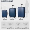 KTMBDW Luggage Set of 3 Hardside Suitcase Sets with TSA Lock, 4 Spinner Wheels, ABS Lightweight Trolley Travel Case for Business Trip,Smoky (20/24/28) - 3 of 4