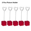Unique Bargains Metal Resin Cube Base Note Shape Pictures Place Card Holder 5 Pcs - 3 of 4