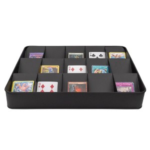 Toy Vault Enamelware Card Sorting Tray (15-Slot); Large Black Metal Card Tray Organizer for CCG Games and Board Games - 1 of 4