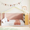 CAVINAS Twin/Full Size House Bed Frame with Shelves & Lights,Metal Floor Bed for Kids Room,Bedroom - 3 of 4