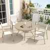 ORRD Garden Patio Chairs Set of 2, Weather Metal Outdoor Dining Chairs , Garden, Poolsides, Cream Color Frame - 3 of 4