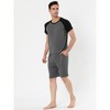Lars Amadeus Mens Summer Solid Raglan Short Sleeve Shirt and Shorts Lounge Pajama Set - 4 of 4