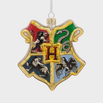 Hallmark Harry Potter Hogwarts Houses Blown Glass Shield Christmas Tree Ornament