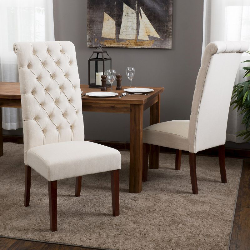 Set of 2 Leorah Tall Back Tufted Dining Chair - Christopher Knight Home, 5 of 8