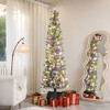 FURNIinspire Artificial Trees Tall Artificial Christmas Tree With Metal Stand For Home, Holiday Party, Christmas Decor, Green, 26.8"*26.8"*88.6" - 2 of 4