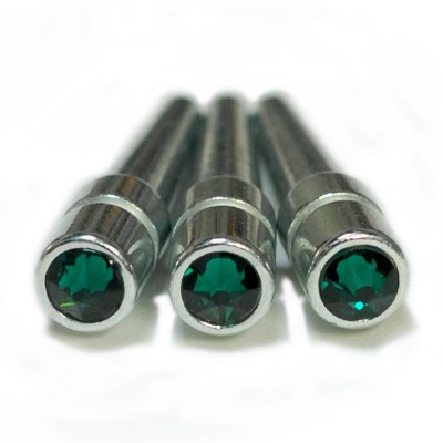 WE Games Chrome Cribbage Pegs with Swarovski Austrian Crystals - Set of 3