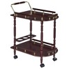 KTMBDW Bar Cart, Home Bar Serving Cart, Small Wine Cart with 2-Tier Shelf, Drink Cart with Wine Rack, Rolling bar carts for Home, Living Room, Brown - 4 of 4