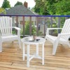 Tangkula 18’’ Outdoor Round Side Table Wooden Coffee Table Suitable for Garden Patio Balcony White/Gray/Black - 2 of 4