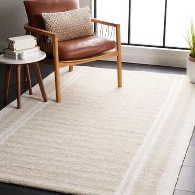 Ivory Hand-Tufted Wool and Viscose 6' x 9' Area Rug