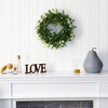 Nearly Natural 18” Eucalyptus and Dancing Daisy Double Ring Artificial Wreath with Twig Base - 3 of 3