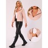 INSPIRE CHIC Women's Stand Collar Zip Up Long Sleeve Faux Fur Cropped Jacket - 2 of 4