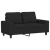 vidaXL 3 Piece Sofa Set - Black Fabric - Modern Seating Furniture for Living Room Lounge - Comfortable with Durable Material and Easy Assembly - 3 of 4