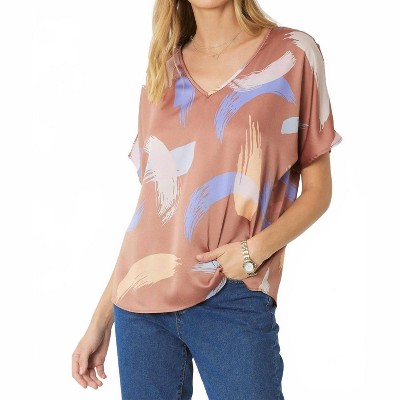 Women's Brushstroke V-neck Top - entro