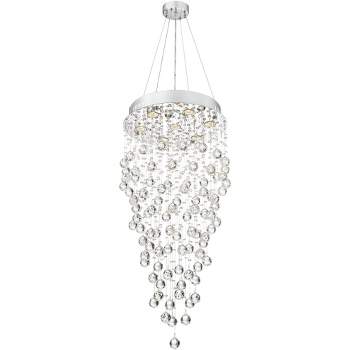 Vienna Full Spectrum Aida Chrome Chandelier Lighting 18" Wide Modern Pouring Crystal Glass Globes 7-Light Fixture for Dining Room House Kitchen Island