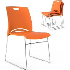 VINGLI Stacking Chairs Stackable Office Chairs Plastic Seat, Stacking Chairs for Waiting Room Break Room Banquet Guest - 1 of 4