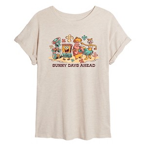 Women's - SpongeBob SquarePants - Sunny Days Ahead Oversized Graphic T-Shirt - 1 of 4