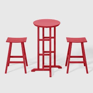 WestinTrends Malibu All Weather Hdpe Outdoor Patio Bar Height Bistro Set (3-piece) - 1 of 4