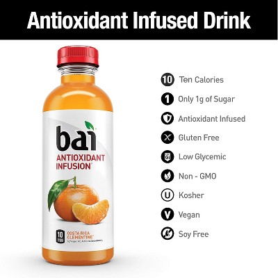 Bai Costa Rica Clementine Antioxidant Infused Beverage, 18 Fluid Ounce (Pack of 12)