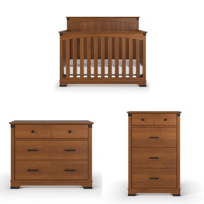 Child Craft Hampton Arch Top Crib and Changing Table Nursery Set, 2-Piece, Includes 4-in-1 Convertible Crib and Changing Table