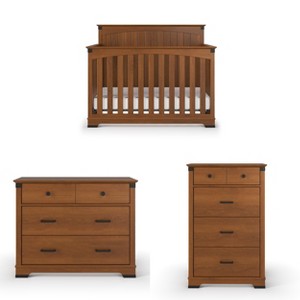 Child Craft Redmond Full Panel 4-in-1 Convertible Crib, Dresser, Chest, Changing Table, and Nightstand 5-Piece Nursery Set - 1 of 4