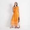 Lands' End Women's Tiered Cotton Poplin Embroidered Maxi Dress - 4 of 4