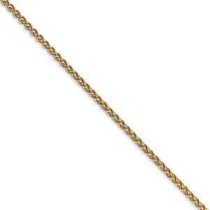 Black Bow Jewelry 2mm, 14k Yellow Gold, Solid Spiga Chain Necklace - 1 of 4