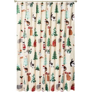 The Lakeside Collection Merry Catmas Bath Collection - Shower Curtain - 1 of 4