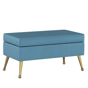 Marvin Pillowtop Bench with Splayed Emerald Light Blue - Opalhouse