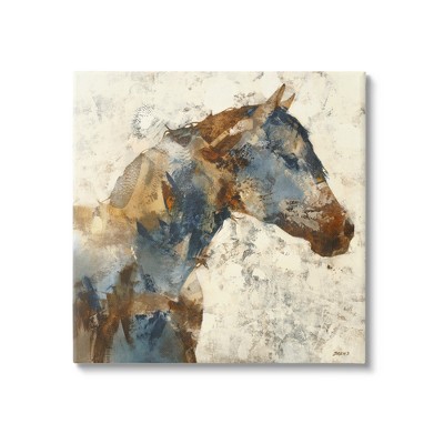 Stupell Abstract Horse with Earth Tones Gallery Wrapped Canvas Wall Art