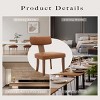 Set of 2 Modern Leather Dining Chairs,Upholstered Curved Backrest with Hardwood Frame,Wood Legs & Nailhead Trim,Stylish Side Chairs for Kitchen - 4 of 4