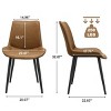Modern PU Leather Dining Chairs Set of 2, Armless Upholstered Accent Chairs with Black Metal Legs for Kitchen, Dining Room, or Living Room-Tanpinhause - 4 of 4