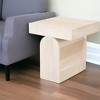 HomeRoots 22" Natural Solid Wood Square Pedestal End Table - 2 of 4