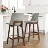 South Bar Stool Set Of 2 and 4, Fabric Upholstered Barstools with Solid Wood Legs and Footrest for Dining Room, Kitchen Island - Maison Boucle - 2 of 4