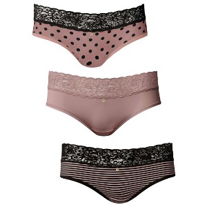 VENUS Womens Pearl By VENUS® Lace Trim Hipster 3 Pack - 1 of 4