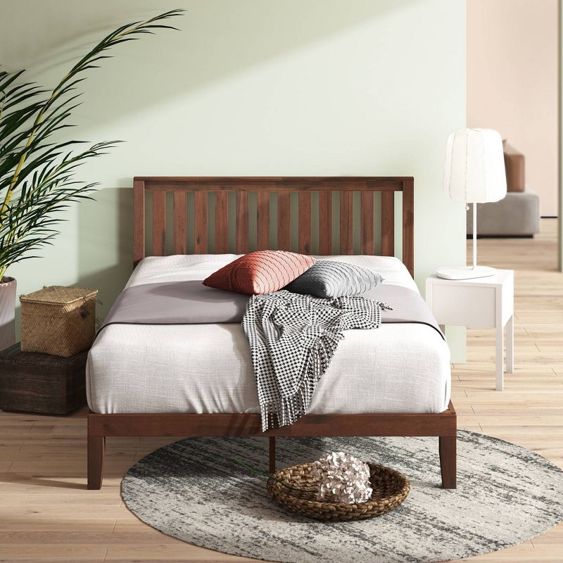 Vivek Standard Wood Platform Bed with Headboard Brown - Zinus, 6 of 12