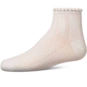 Memoi Girls' Rope Stitch Anklet Socks - 1 of 4