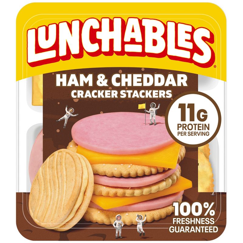 Lunchables Ham &#38; Cheddar Cheese Cracker Stackers - 3.5oz, 1 of 14