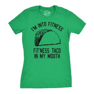 Womens Fitness Taco Funny Gym T Shirt Cool Humor Graphic Muscle Tee For Ladies - Crazy Dog Women's T Shirt - 1 of 4