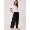 INSPIRE CHIC Women's Linen Summer Palazzo Flowy Wide Leg with Pockets Pants - image 2 of 4