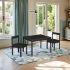 FURNIinspire Kids Table Sets 3 Piece Solid Wood Kids Table With 2 Chairs, Toddler Table And Chairs For Living Room, Nursery, Black, 25"*19"*18" - 2 of 4