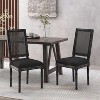 NicBex Vintage French Dining Chairs with Cane Backrest,Rustic Weathered Kitchen Upholstered Chairs,Living Room Chairs,Set of 2 - 4 of 4