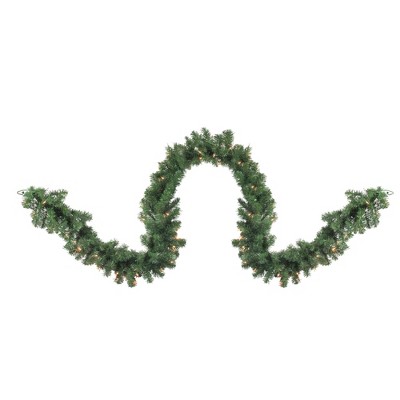 Northlight 9' x 18" Prelit Deluxe Windsor Green Pine Christmas Garland - Clear Lights