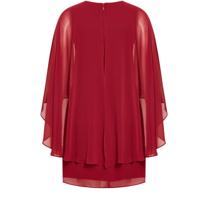 Women's Plus Size Nina Cape Dress - ruby | AVENUE, 5 of 6