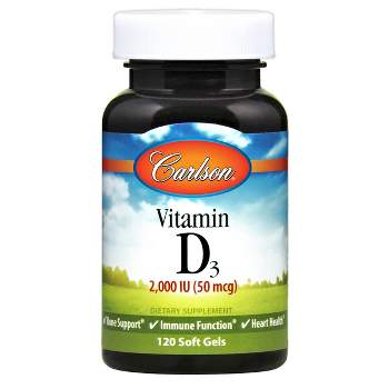 Carlson - Vitamin D3, 2000 IU (50 mcg), Cholecalciferol, Immune Support, 120 Softgels