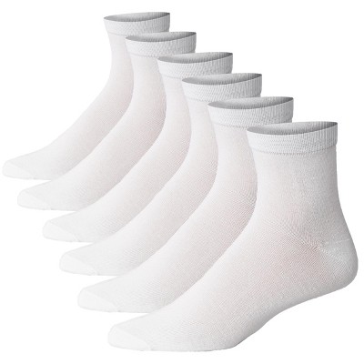 JAMES FIALLO Men's Lightweight & Versatile Timeless White Color Pattern Quarter Socks