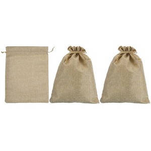 Unique Bargains Durable Large Capacity Coin Sacks Bag with Drawstring 3 Pcs - 1 of 4