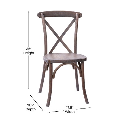 Elegant Elmwood Dark Driftwood X-Back Dining Chair