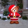 Gemmy Christmas Airblown Inflatable Brown Bear in Santa Suit, 3.5 ft Tall, Multicolored - 2 of 4