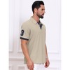 INSPIRE CHIC Men's Pattern Contrast Color Short Sleeve  Pique Polo Shirt - 4 of 4