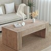 49" Natural Rustic Farmhouse Coffee Table with Distressed Wood Finish, Rectangular Living Room Centerpiece -3irtyhousy - 2 of 4